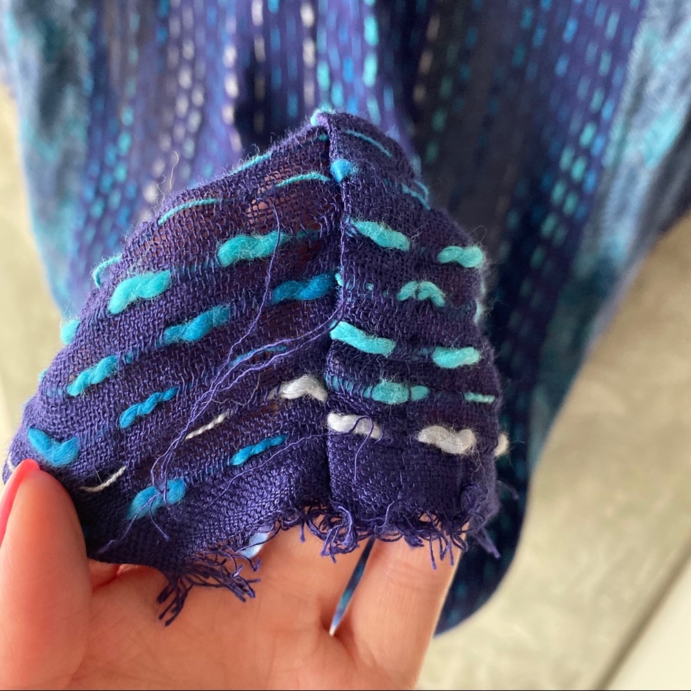 Blue Chambray Patterned Infinity Scarf - Picture 6 of 6